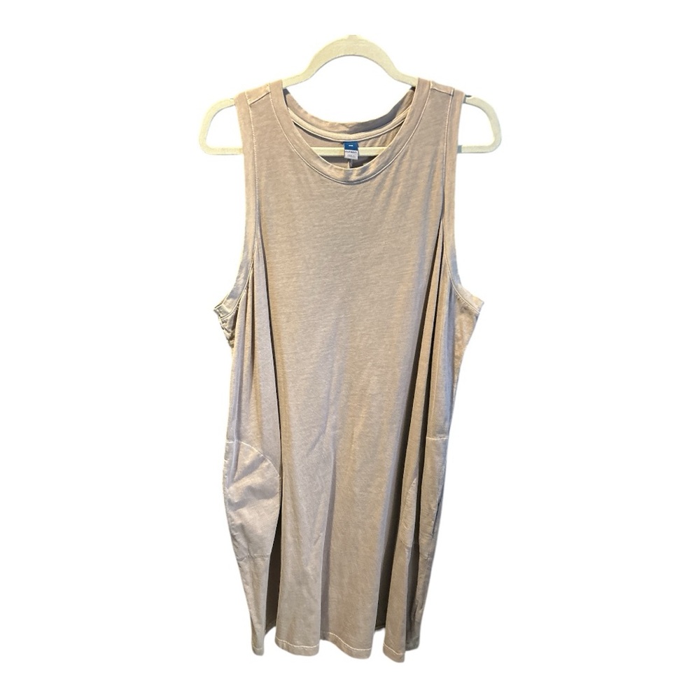 Casual Beige Sleeveless Dress
